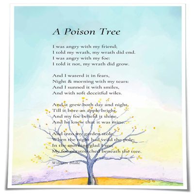 Peastrog A Poison Tree Poem Wall Art Quotes Wall Art Poetry Prints Poster Landscape Vertical Artwork Modern Pictures for Bedroom Decorative Painting (16.00''x24.00'',Unframed)