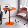 Modern Bar Table, Counter Pub Desk Round Height Sofa Dining Coffee Table with Metal Stable Base for Home, Office, Dining Room and Kitchen, Orange (Size : 48x48x62cm) view 2
