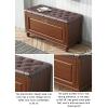 Solid Wood Shoe Storage Bench with Seat Cushion, Hidden Shoes Organizer with Flip Drawers, Freestanding Shoe Storage Cabinet for Entryway, Hallway, Living Room(88x30x50cm(35x12x20inch), Walnut) view 4