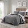 Stratford Park 7 Piece Quilt Set King Size, Solid Color, Gray Lightweight Bedspread Set, Matching Pillow Sham, Fitted Sheet, Flat Sheet, Pillow Case view 2