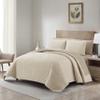 Stratford Park 7 Piece Quilt Set King Size, Solid Color, Beige Lightweight Bedspread Set, Matching Pillow Sham, Fitted Sheet, Flat Sheet, Pillow Case view 2