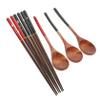 BIUDECO 3sets Japanese Style Wooden Cutlery Set Portable Utensils Chopsticks and Spoons for Travel Camping and Picnics Easy to Clean view 1