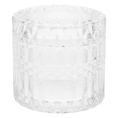 DEARMAMY Glass Storage Jar Lid Multi-functional Candy Container Elegant Glass for Snacks Dried Foods and Candle Storage for Home Decor and Organization