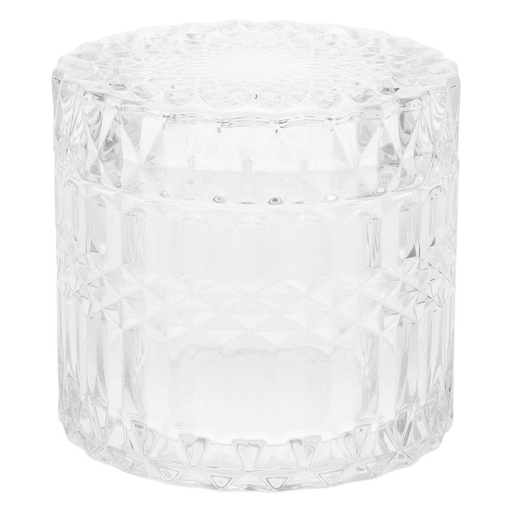DEARMAMY Glass Storage Jar Lid Multi-functional Candy Container Elegant Glass for Snacks Dried Foods and Candle Storage for Home Decor and Organization