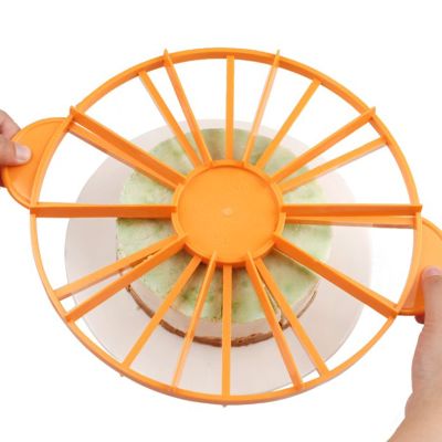 Cake Portion Marker, Cake Divider Round Cake Slice Pie Slicer Marker Round 10 or 12 Piece Cake Slice Marker Double Sided Cake Portion Marker Equal Portion Cutter Bread (Yellow, 126g (280))