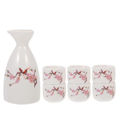 PRETYZOOM Japanese Sake Pot Set Cups Ceramic Sake Serving Pot Japanese Made Saki Set for Parties
