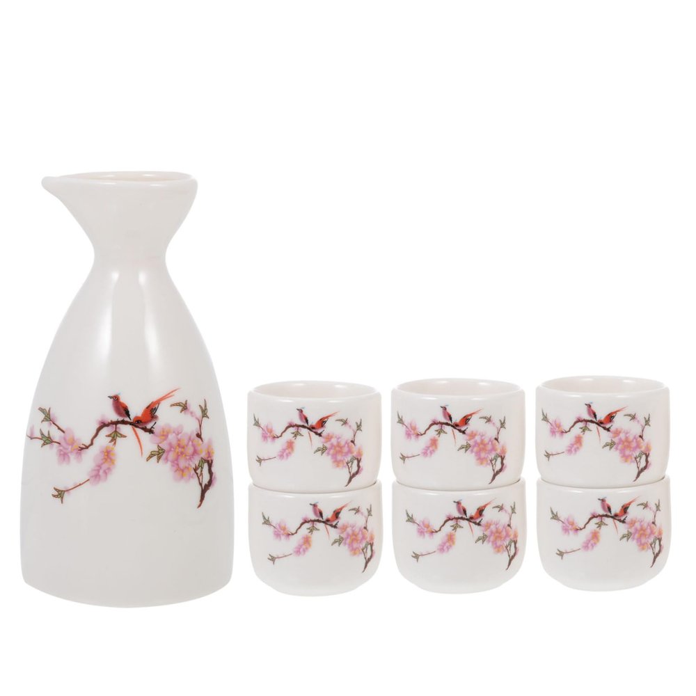 PRETYZOOM Japanese Sake Pot Set Cups Ceramic Sake Serving Pot Japanese Made Saki Set for Parties