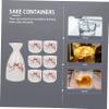PRETYZOOM Japanese Sake Pot Set Cups Ceramic Sake Serving Pot Japanese Made Saki Set for Parties view 3