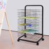 Art Drying Rack, Paint Drying Rack with 25/35 Removable Shelves, Black Powder Coated Finish, Lockable Wheels, Metal Art Storage Rack, Art Drying Rack for Classroom, Art Studios and Schools (Size : 25 view 4
