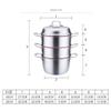 Stainless Steel 3-Tier Rice cooker, Double Boilder, steam soup pot and steamer Visible cover, work with Gas, Electric,and Grill stove top (Size : 28cm) (28cm) view 2