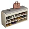 Entrance Bench with Shoe Storage, Shoe Rack Bench for Entryway Small Space Hallway Shoe Organizer Cabinet for Living Room (White) view 1