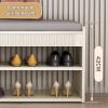 Entrance Bench with Shoe Storage, Shoe Rack Bench for Entryway Small Space Hallway Shoe Organizer Cabinet for Living Room (White) view 3