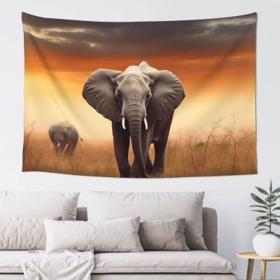 Cute Wild Elephant Tapestry Wall Hanging for Living Room 60 x 51 in Tapestry for Bedroom Home Decor Tapestries Wall Art Hanging Personalized Wall Blanket Wall Hanging Decor for Party Supplies