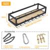 1-Tier Wine Rack Hanging Rack for Ceiling, 60cm, 100cm, 120cm, 140cm Kitchen Bar Storage Shelf Adjustable Height Wine Shelf Wine Bottle Holder with Glass Holder (Size : 80x25x22cm) view 2