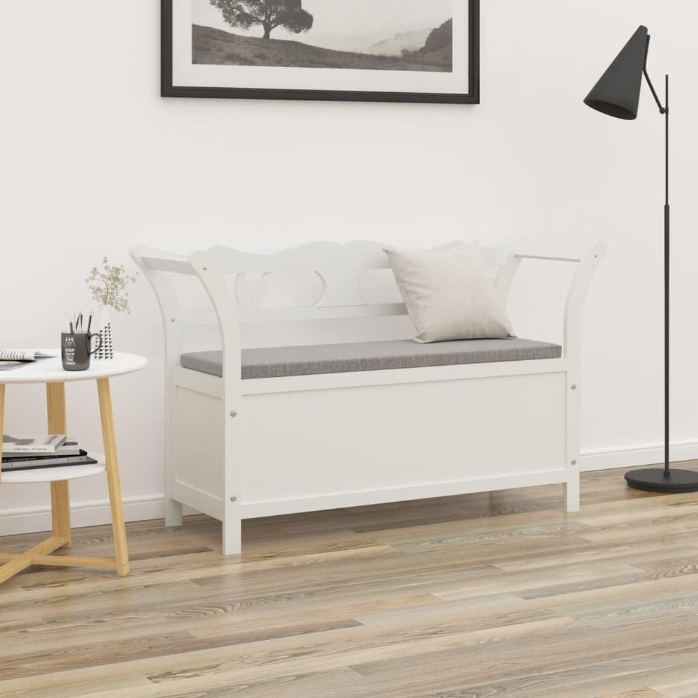 GOLINPEILO Wood Storage Bench, Wooden Organizer Loveseat, Entryway Storage Bench, White 42.1"x17.7"x29.7" Solid Wood Fir, -64