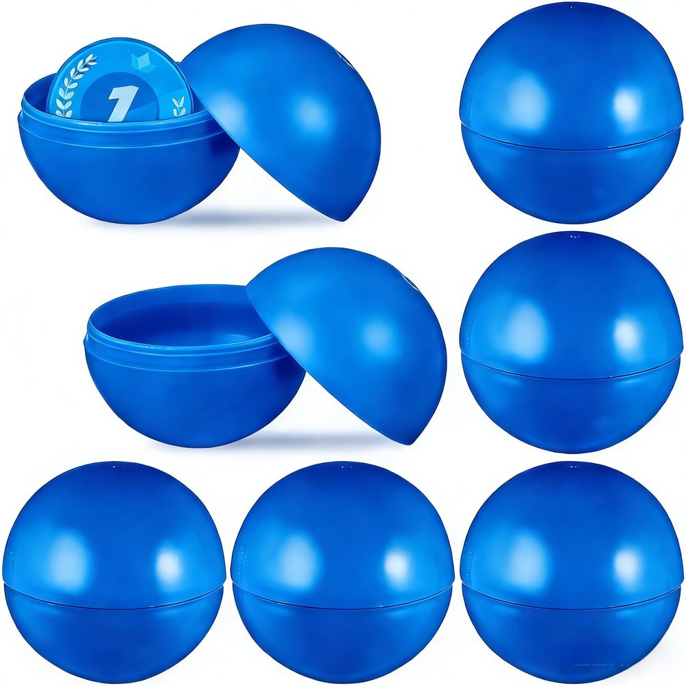 50pcs Hollow Lotto Raffle Ball | Raffle Drawing Balls | Plastic Bingo Balls Only | Lottery Ball | Vending Machine Capsules | Plastic Bingo for Game Party Prizes, Blue
