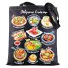 BWWKTOP Filipino Cuisine Tote Bag Philippines Travel Gifts Philippines Culture Shoulder Bag Filipino Vacation Gift (filipino cuisine BL) view 1