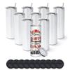 AGH 10 Pack 20 OZ Sublimation Tumblers Blank, Straight Skinny Tumbler with Metal Straw, Stainless Steel Double Layer Insulated Mug, Individually Box, Travel Tumblers view 1