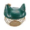KICHOUSE 1pc Hen Iron Storage Basket Practical Egg Storage Container Fruit Organizer Farmhouse Style Chicken Design for Kitchen Decor and Organization view 1