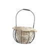 PRETYZOOM Multi-purpose Iron Art Linen Storage Basket Portable Flower Hand Basket for Home Balcony Lightweight Chic Design Grey Decorations Organizing view 1