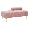Bedroom End of Bed Bench Bedroom Bench, Ottoman Bedside Bench, Modern Terry Upholstered Entryway 2 Seater Sofa with Adjustable Backrest for Bedroom, Living Room, Pink Ottoman Foot Rest Couch Long Benc view 1