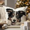 WoGuangis Throw Pillow Covers Collie Cushion Covers Collie Cute Funny Peeking Dog Puppy Accent Pillow Dog Lover Gift Sofa Pillowcase for Home Sofa 24x24in New Home Housewarming Gift view 3