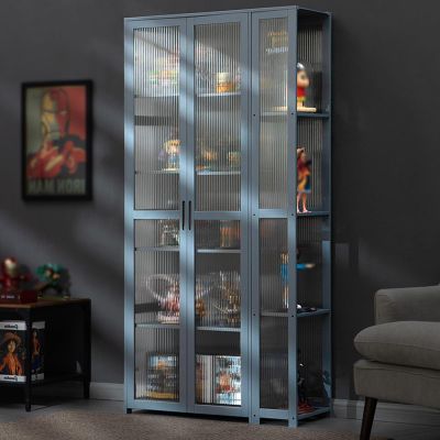 Display Case Curio Cabinet, Natural Bamboo Display Cases For Collectibles, Double Door Design for Convenient Storage, Storage/Organization, Easy to Install ( Color : C , Size : 171*85*32cm/67.3*33.5*1