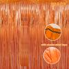 2 Pack 3.28 ft x 6.56 ft Orange Tinsel Curtain Party Backdrop Decorations, Metallic Foil Fringe Backdrop Door for Halloween, Christmas, Birthday Graduation Wedding Party Streamers Photo Backdrop. view 4