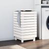 loibinfen Solid Wood Laundry Basket, Wooden Laundry Hamper, Wood Clothes Laundry Basket, White 17.3"x17.3"x29.9" Solid Wood Pine, -442 view 1