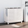 loibinfen Solid Wood Laundry Basket, Wooden Laundry Hamper, Wood Clothes Laundry Basket, White 34.8"x17.3"x29.9" Solid Wood Pine, -444 view 1