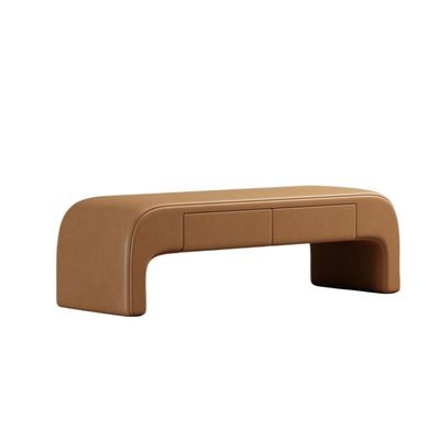 Bedroom End of Bed Bench Modern Storage Bench, Upholstered Ottoman Bench Leather End Stool, Bedroom Living Room Entry Bench with 2 Drawers Ottoman Foot Rest Couch Long Bench ( Color : Orange , Size :