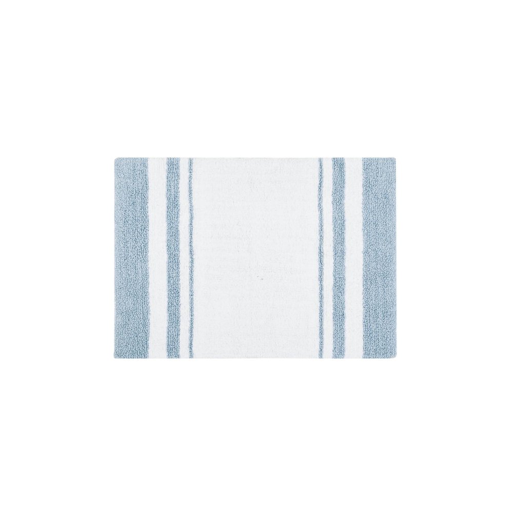 Gracie Mills Cecelia Casual Stripes Cotton Reversible Bath Rug
