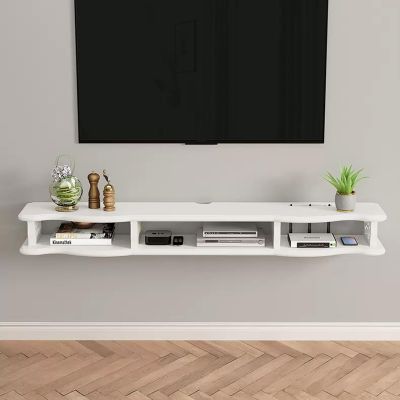 TRUNXUCL Floating TV Stand, Wall Mounted TV Shelf Ntertainment Media Center TV Unit Audio and Video Equipment Rack for Media Room Gaming Room and Home, for 32-75in TVs (Size : 160x24x16cm/63x9x6in)