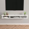 TRUNXUCL Floating TV Stand, Wall Mounted TV Shelf Ntertainment Media Center TV Unit Audio and Video Equipment Rack for Media Room Gaming Room and Home, for 32-75in TVs (Size : 160x24x16cm/63x9x6in) view 1