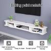TRUNXUCL Floating TV Stand, Wall Mounted TV Shelf Ntertainment Media Center TV Unit Audio and Video Equipment Rack for Media Room Gaming Room and Home, for 32-75in TVs (Size : 160x24x16cm/63x9x6in) view 4