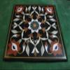24 x 24 Inches Square Shape Black Marble Coffee Table Top Semi Precious Stone Inlay Work Center Table for Hallway Decor view 2