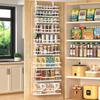 Over The Door Pantry Organizer, 9-Tier Over The Door Organizer with Adjustable Baskets, Metal Hanging Spice Rack for Pantry Organizers and Storage, Suitable for Kitchen Laundry Room & Bathroom, White