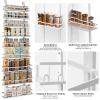 Over The Door Pantry Organizer, 9-Tier Over The Door Organizer with Adjustable Baskets, Metal Hanging Spice Rack for Pantry Organizers and Storage, Suitable for Kitchen Laundry Room & Bathroom, White view 3
