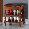 Shoe Storage Bench Storage Bench End of Bed Bench Shoe Bench 2 Tiers Shoe Rack Shoe Cabinet with Soft Cushion, for Entryway Hallway(Color:Light Walnut Brown) view 2