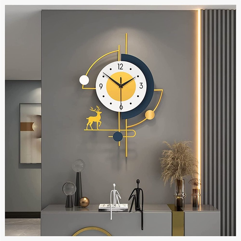 16X24inch Large Wall Clocks for Living Room Silent Quartz Clock in 3D Metal Metal Design of Fashion Wall Watches of Creativity Gold