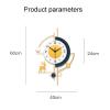 16X24inch Large Wall Clocks for Living Room Silent Quartz Clock in 3D Metal Metal Design of Fashion Wall Watches of Creativity Gold view 2