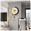 16X24inch Large Wall Clocks for Living Room Silent Quartz Clock in 3D Metal Metal Design of Fashion Wall Watches of Creativity Gold view 3