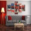 5 Panels American Flag Wall Art Military Gun Contemporary Paintings on Canvas Artwork for Modern Living Room Bedroom Home Decor Wooden Framed Stretched Ready to Hang - 60''W x 40''H view 2