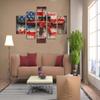 5 Panels American Flag Wall Art Military Gun Contemporary Paintings on Canvas Artwork for Modern Living Room Bedroom Home Decor Wooden Framed Stretched Ready to Hang - 60''W x 40''H view 4