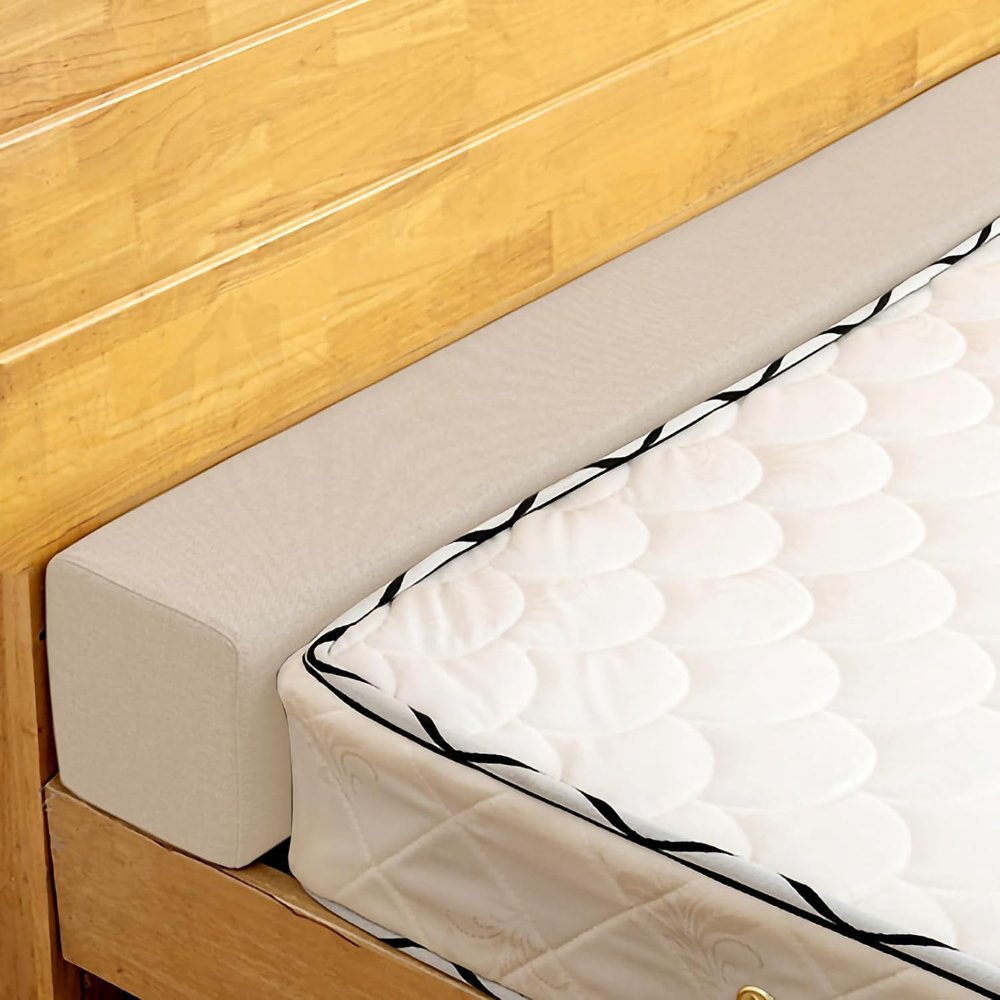 Bed Gap Filler/Mattress Space Filler, Mattress Extender for Twin/Full/Queen/King Bed, Close Gap(0-12") Between Mattress and Headboard or Wall, Stop Losing Your Pillows(Beige-LxWxD-72*4*10in)