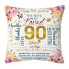 90th Birthday Pillow Covers - 18"x18", Happy 90th Decorations for Grandma, Mom, Wife, Female, 90 Year Old Anniversary view 1
