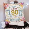 90th Birthday Pillow Covers - 18"x18", Happy 90th Decorations for Grandma, Mom, Wife, Female, 90 Year Old Anniversary view 4