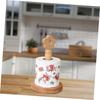 Paper Towel Holder Creative Vertical Solid Wood for Roll Paper view 3
