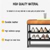 Shoe Storage Bench End of Bed Bench Shoe Cabinet Bench 3-Tier Storage Shelf with Padded Cushion Seat Steel Frame for Entryway Hallway(Size:120cm/47.2in) view 3