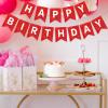 Hooqict Red Happy Birthday Banner Sign for Backdrop Red Birthday Party Decorations for Women Men Garland Party Banner Wall Porch Door Hanging Supplies view 3